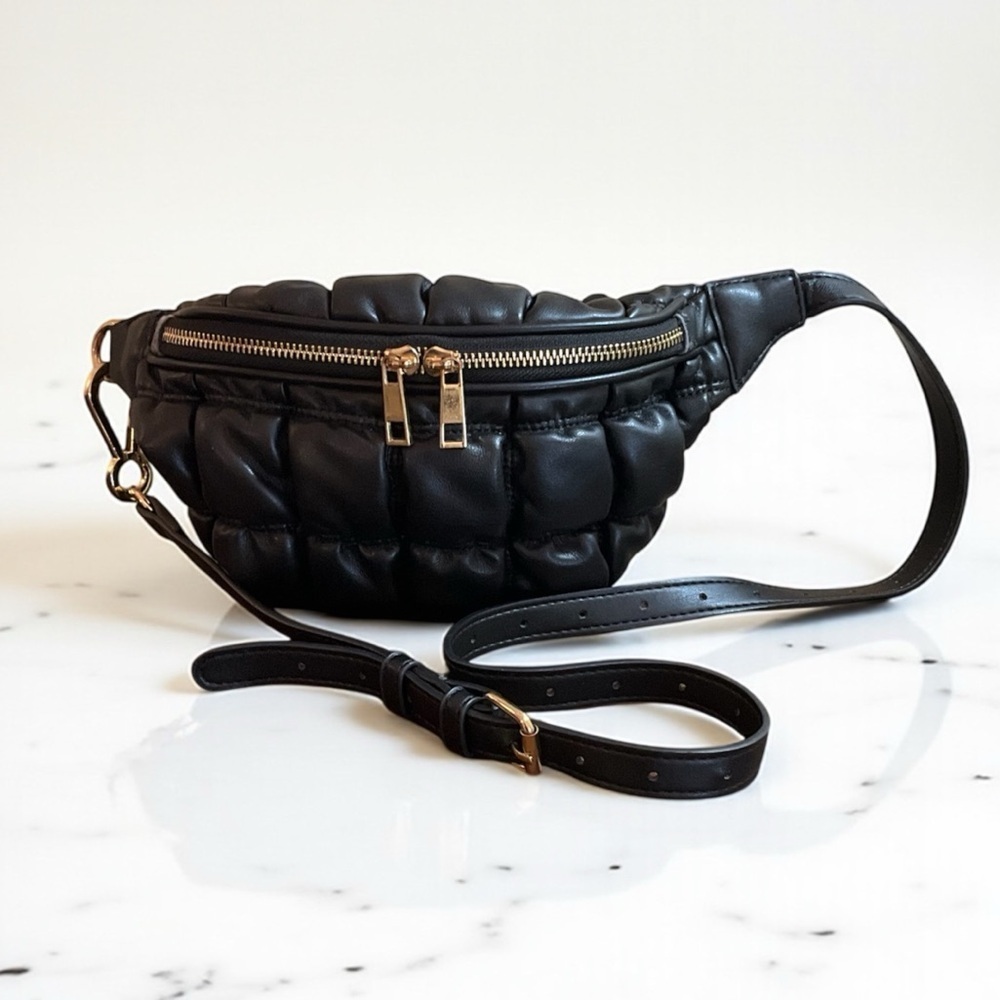 Black Puffer Belt Bag